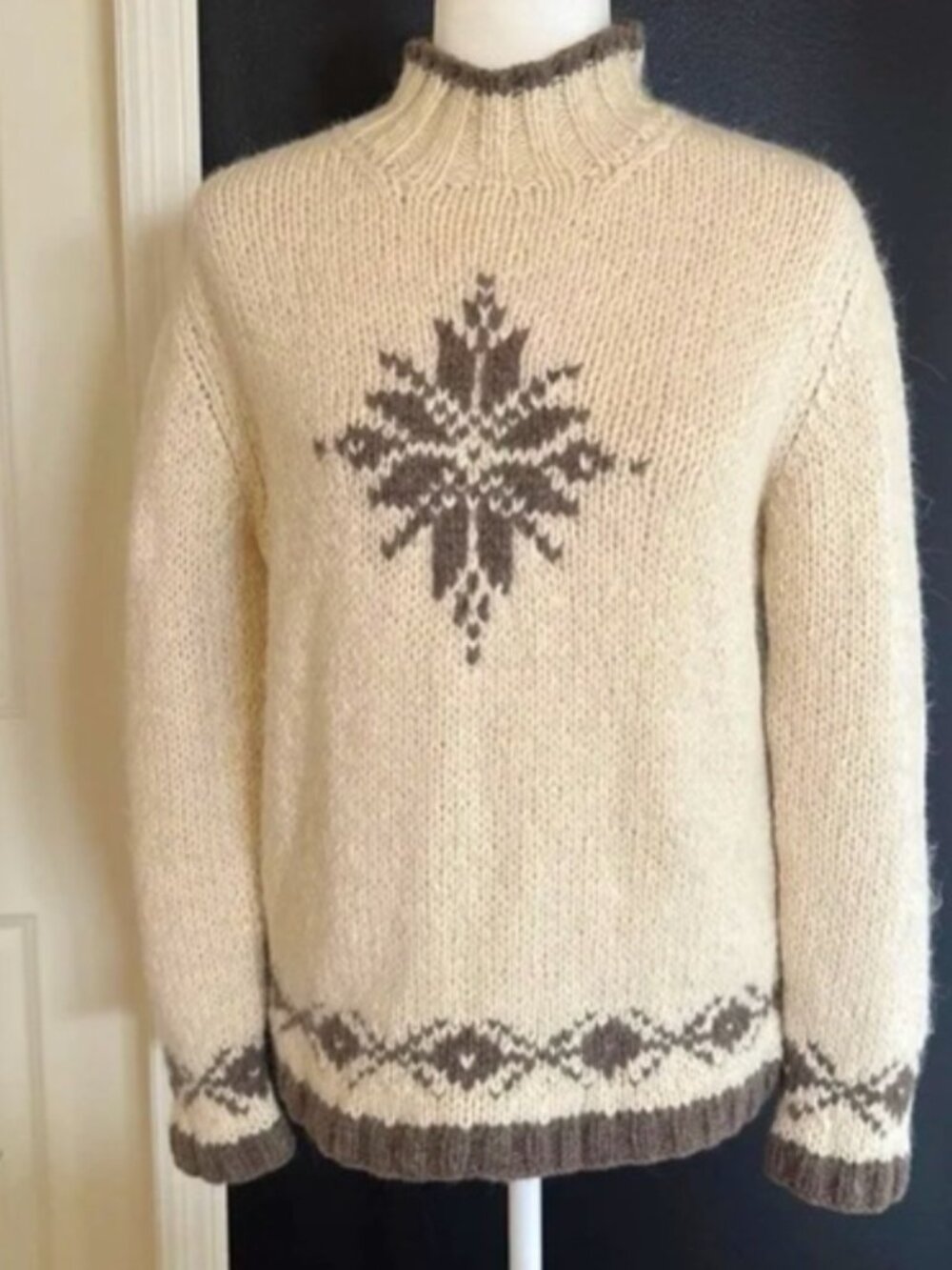 Lauren Ralph Lauren Hand-Knit Wool-Alpaca Snowflake Jumper
